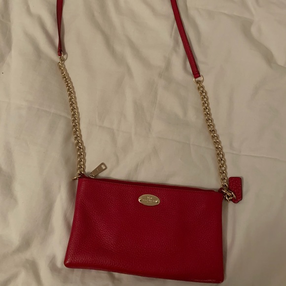 Red Leather Coach Crossbody - Picture 1 of 8